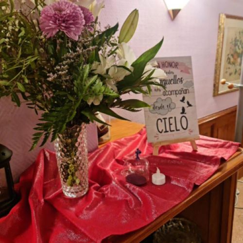 Recibidor del comedor engalanado para celebración